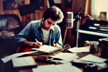 A songwriter working on his songs